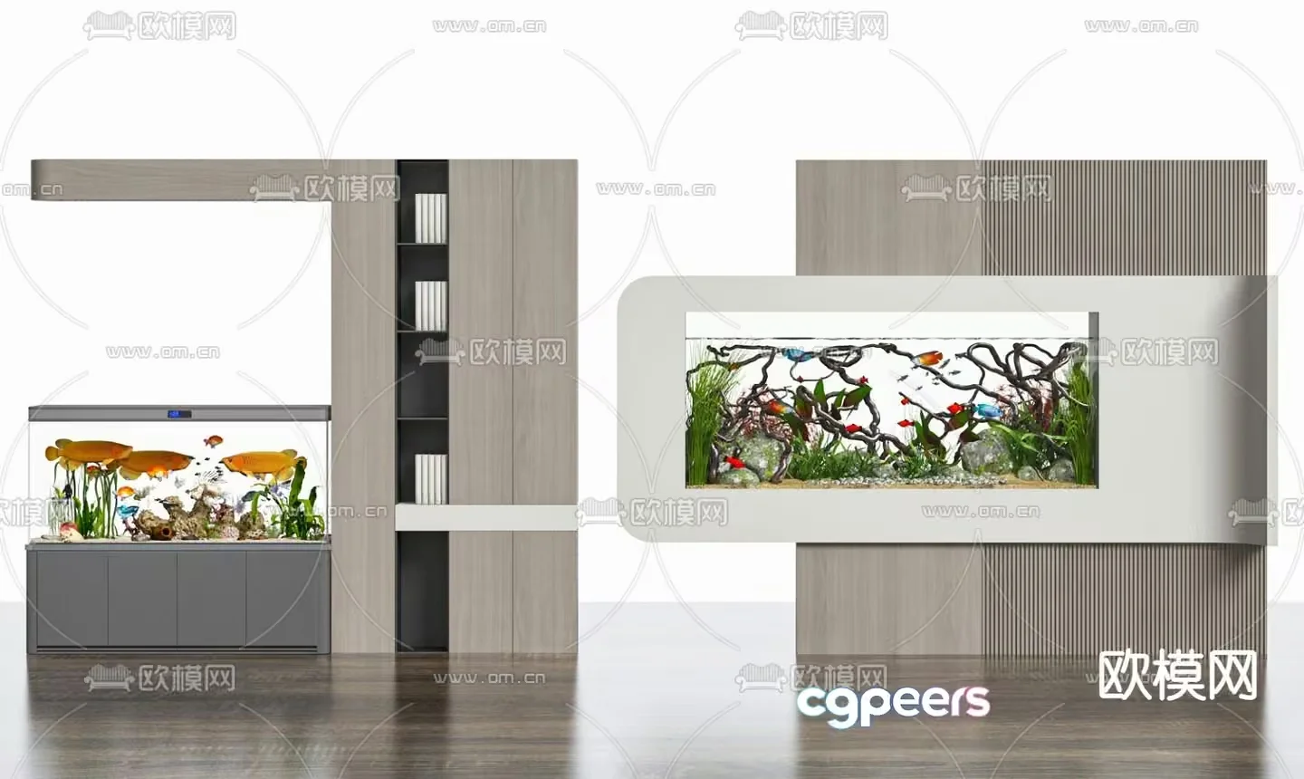 Modern Home Aquarium 3D Model – 2690 – VRAY Render