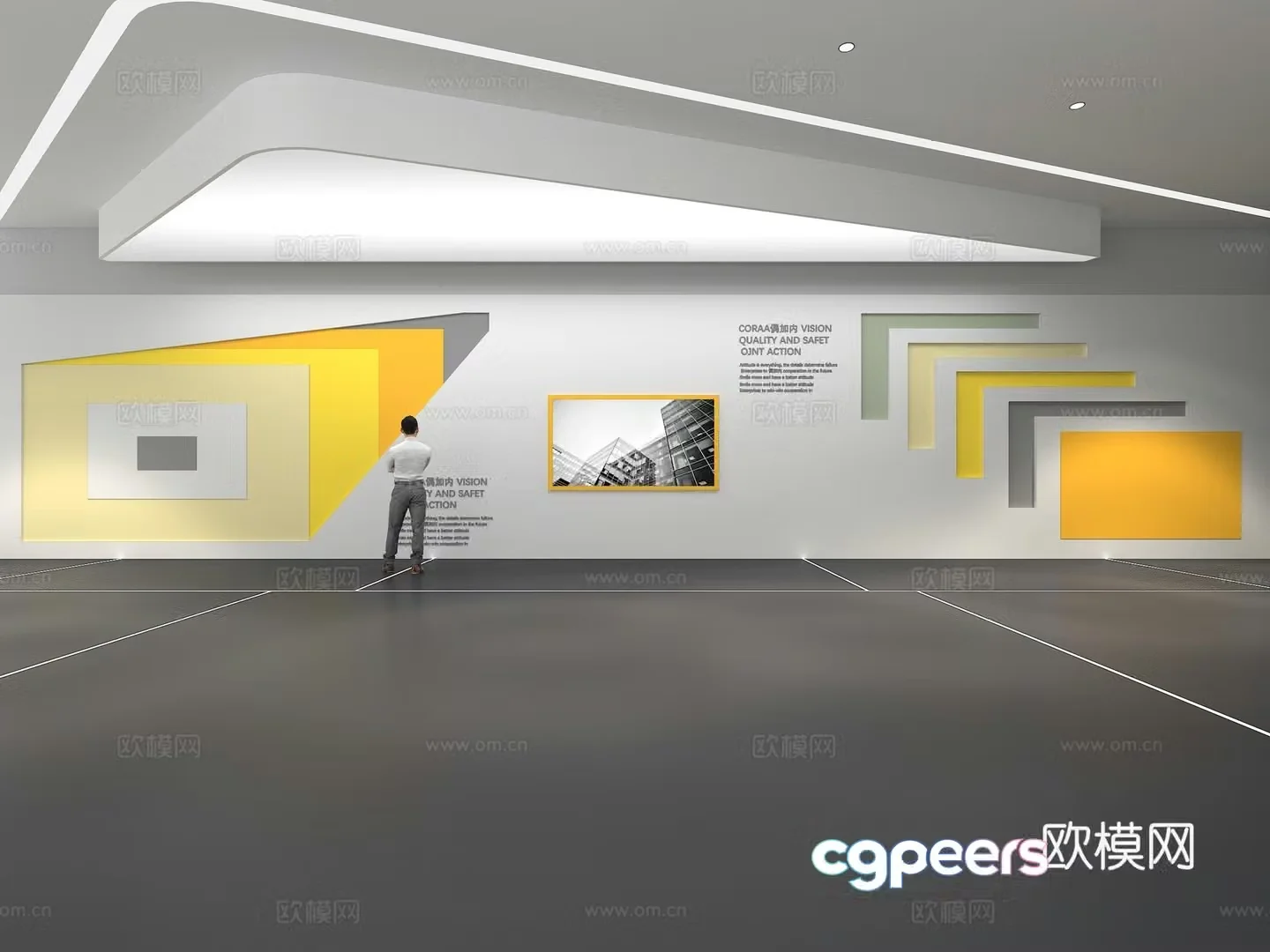 Cultural wall Corporate culture wall Classroom Theme wall Exhibition hall Campus culture Corridor 3D model