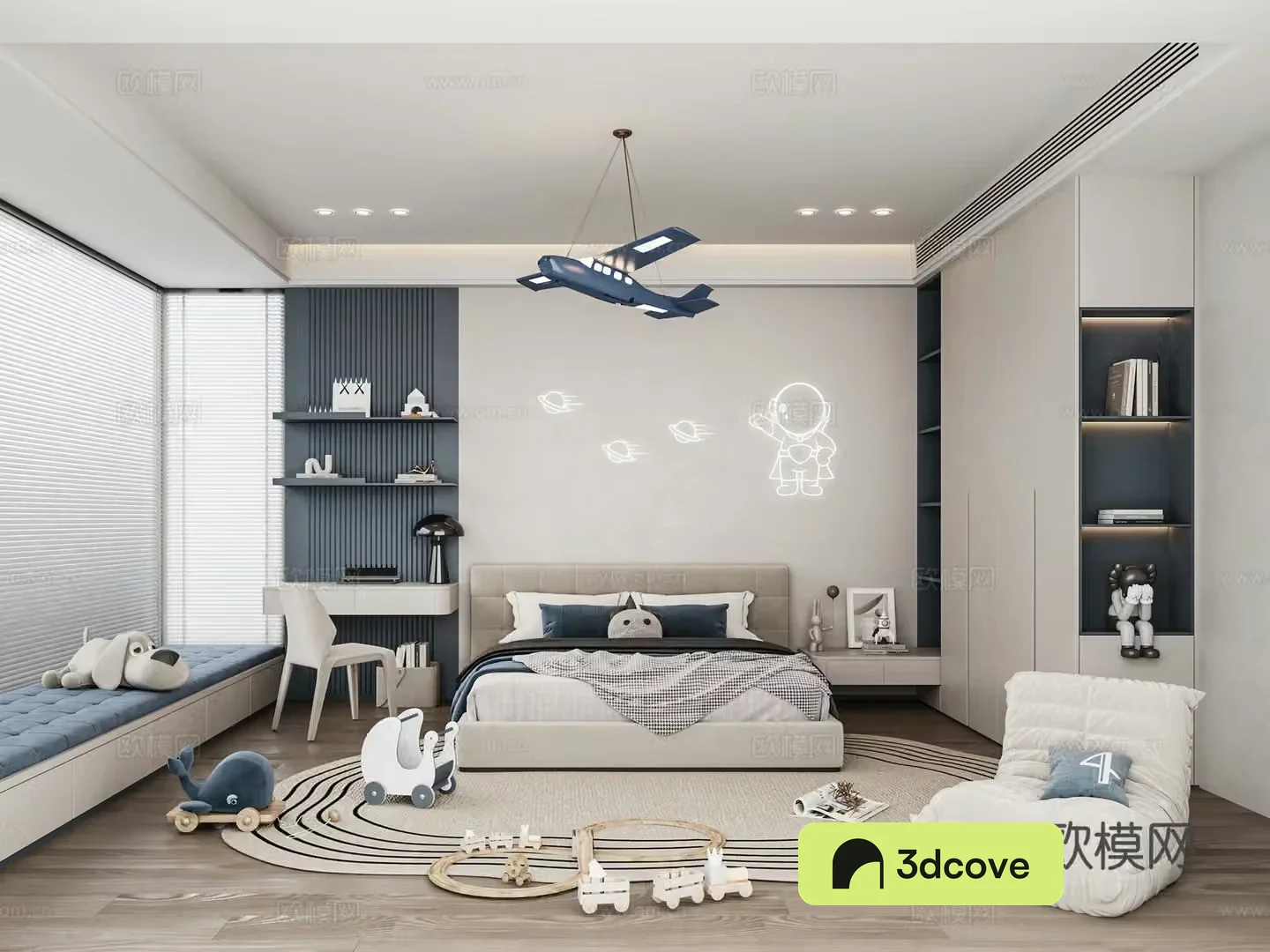 Modern minimalist children’s room light luxury boy’s room