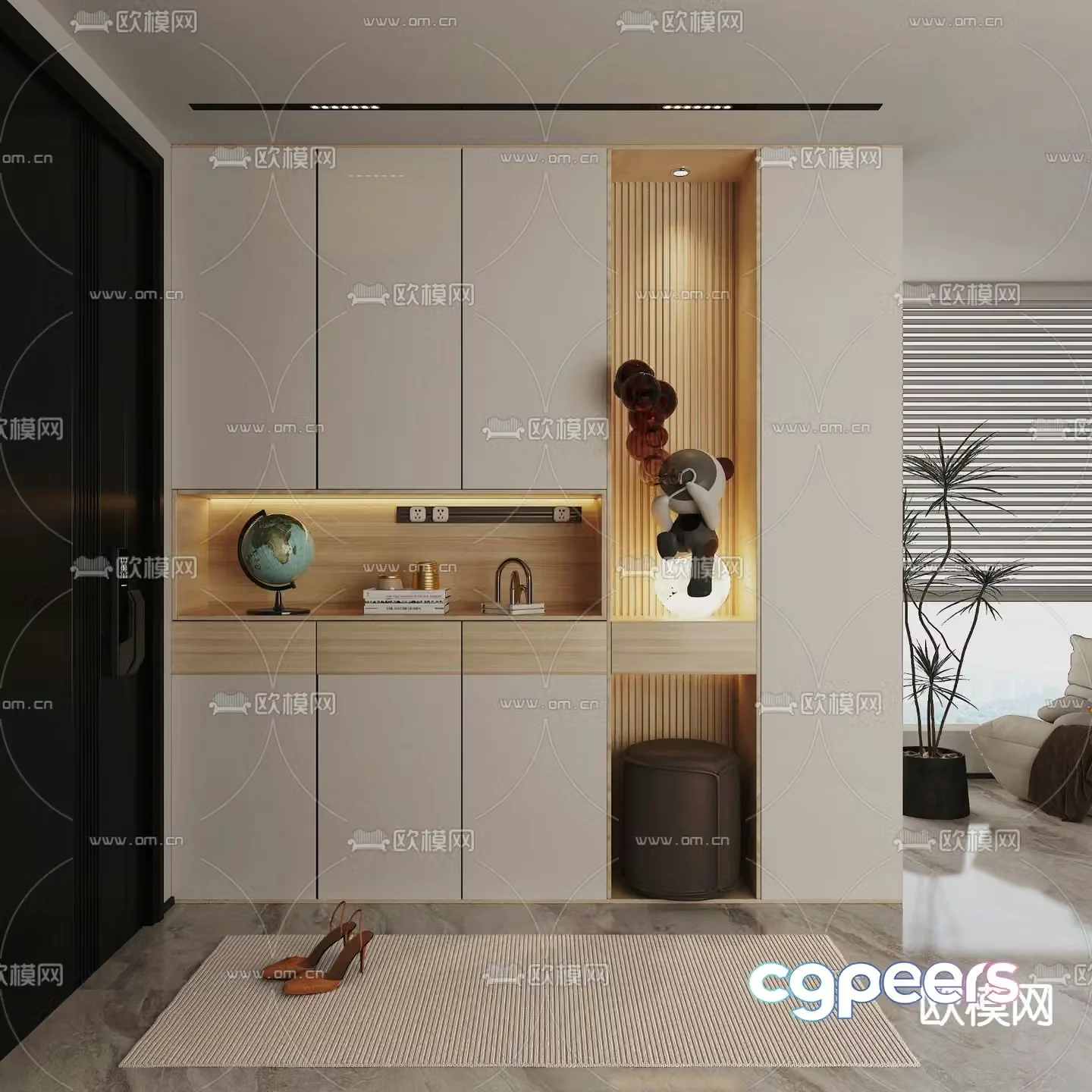 Entrance shoe cabinet 3D model