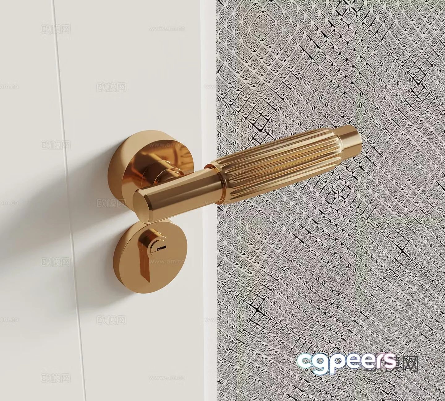Modern door lock Door handle Handle 3D model