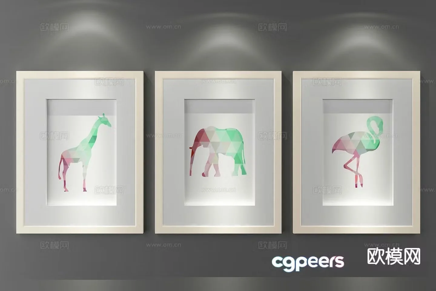 Decorative painting art painting cartoon hanging painting 3d model