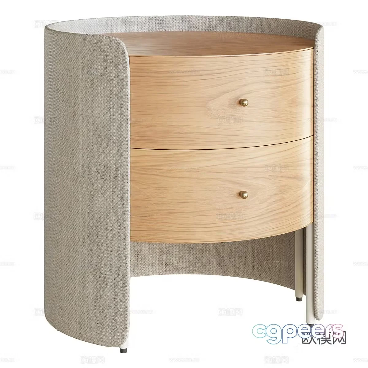 Modern light luxury bedside table 3D model