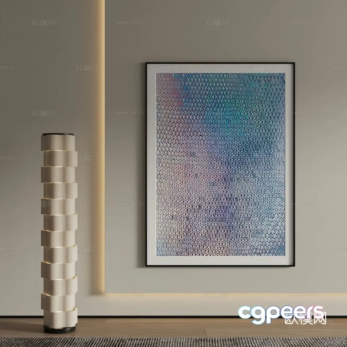 Modern decorative painting Gradient hanging painting 3d model