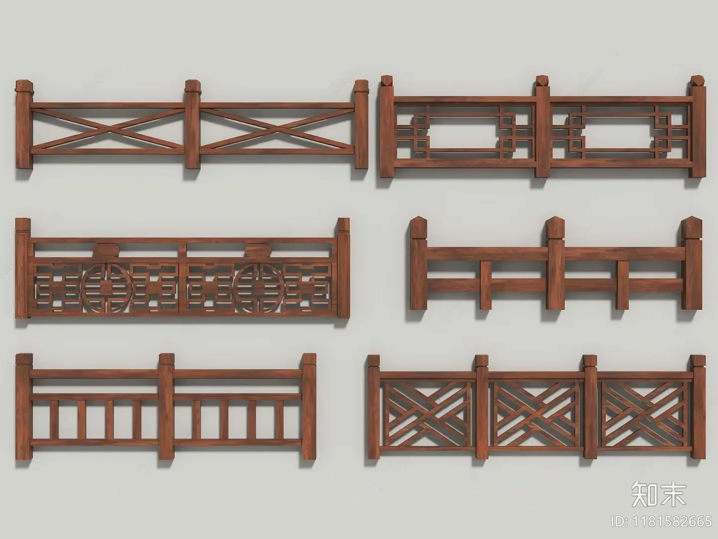Wooden Fence Designs 3D Model – 2642 – VRAY Render