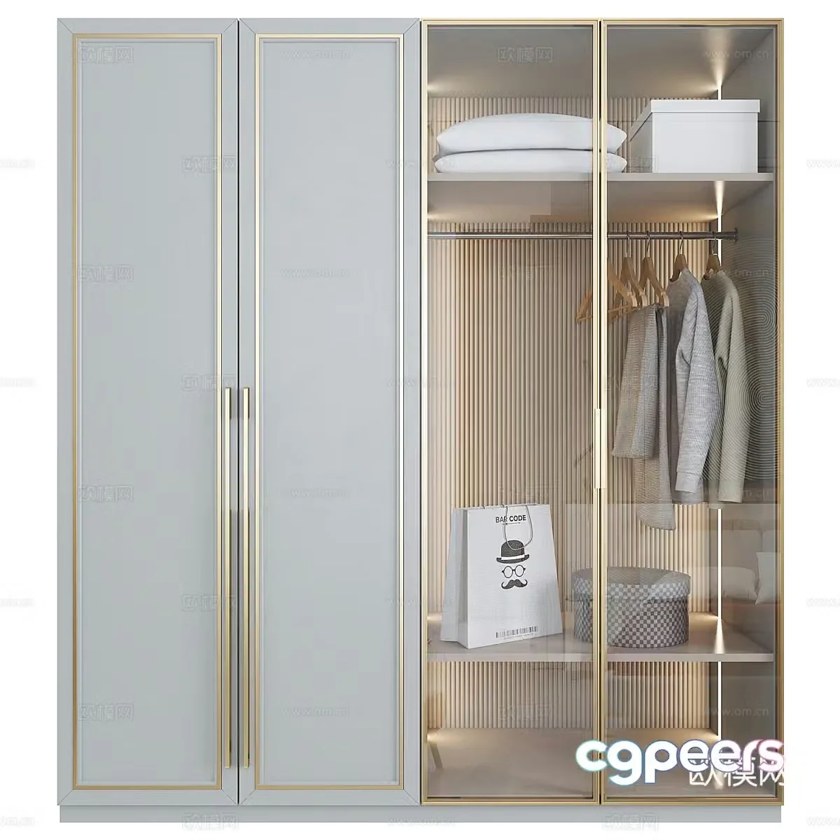 Modern light luxury wardrobe 3d model