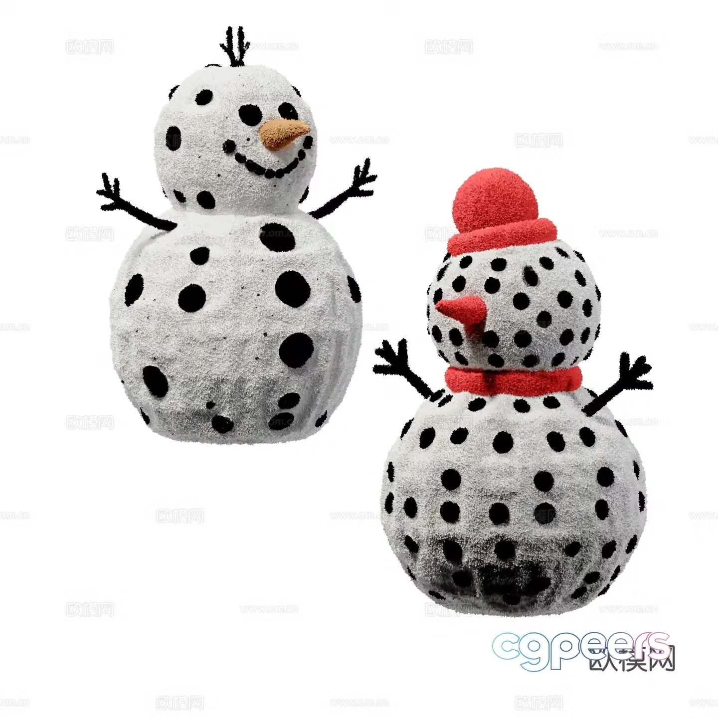 Modern children’s cartoon snowman plush toy beautiful 3d model