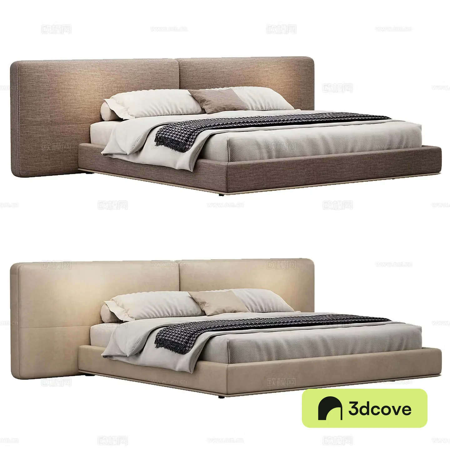 Modern fabric double bed mattress pillow