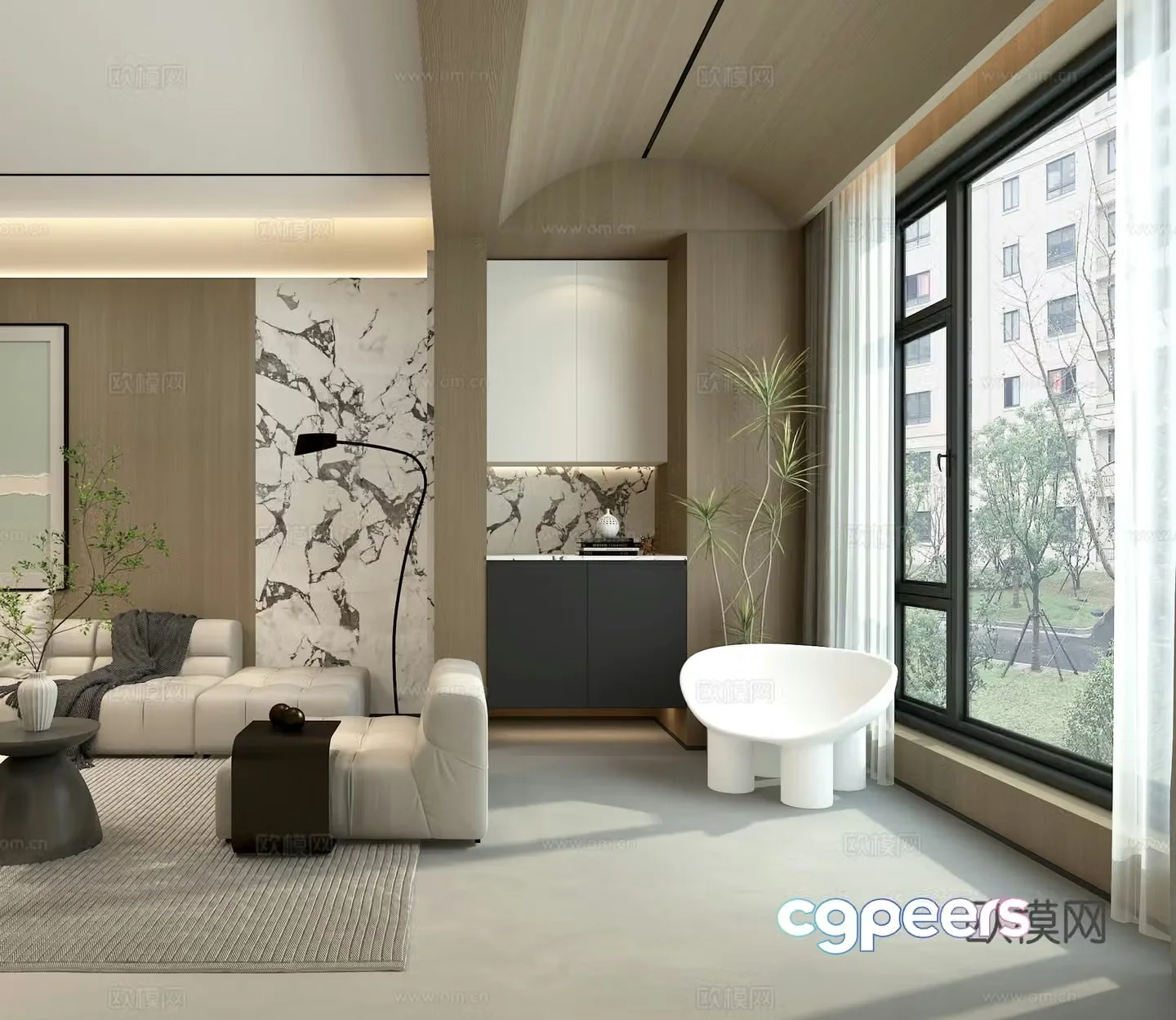 Modern balcony 3d model