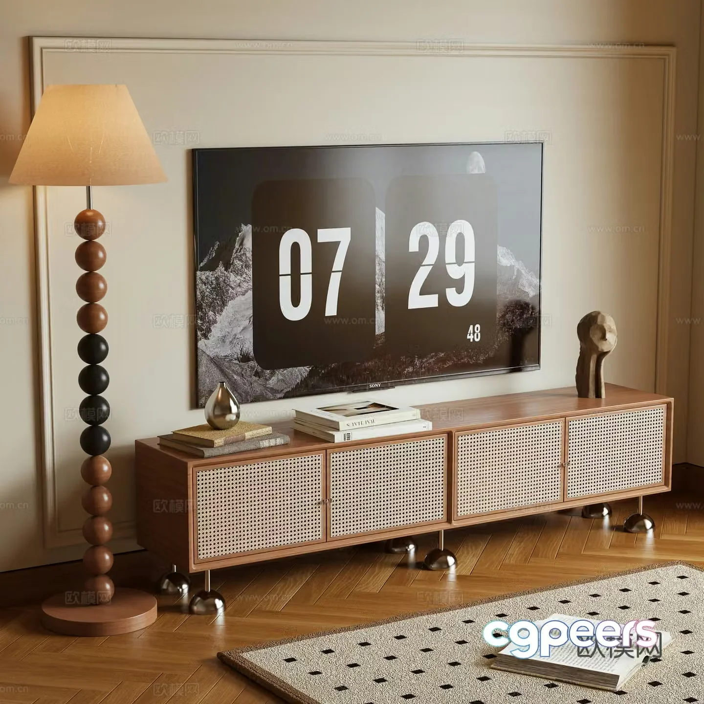 Middle-aged TV cabinet 3D model