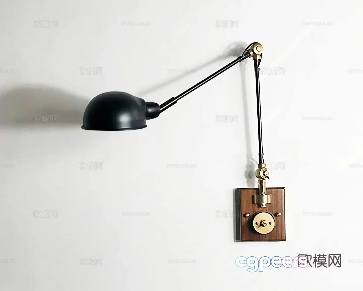 Middle-aged industrial wall lamp South lamp record wall lamp bedside wall lamp metal wall lamp rocker wall lamp circular 3D model