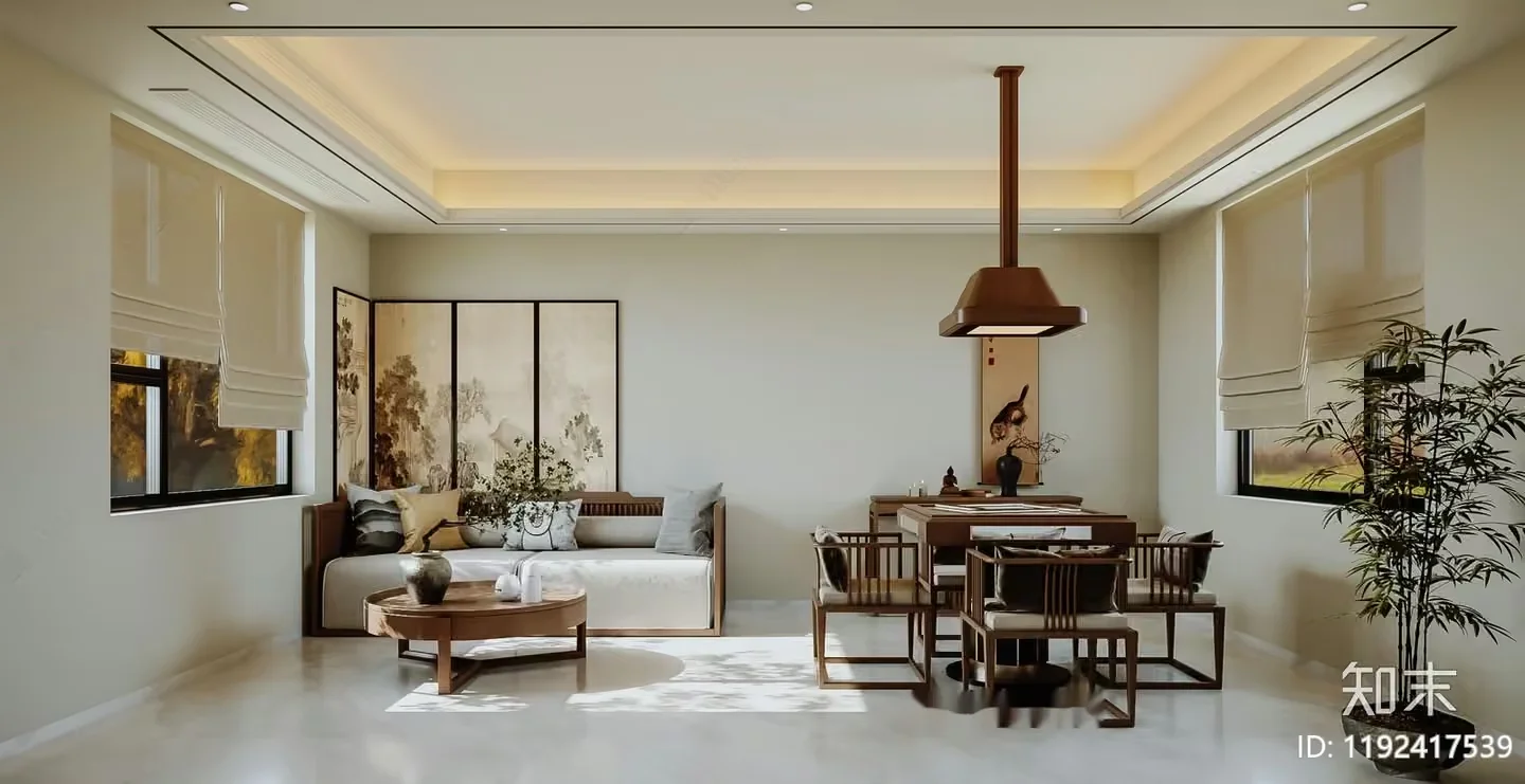 Modern Living Room 3D Model – 7941 – CORONA Render