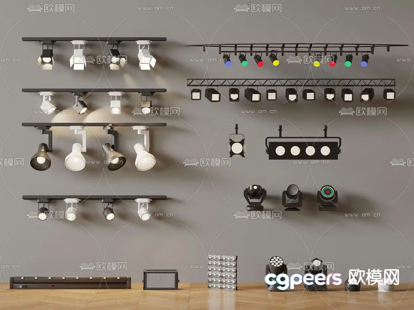 Modern stage light track light spotlight 3d model