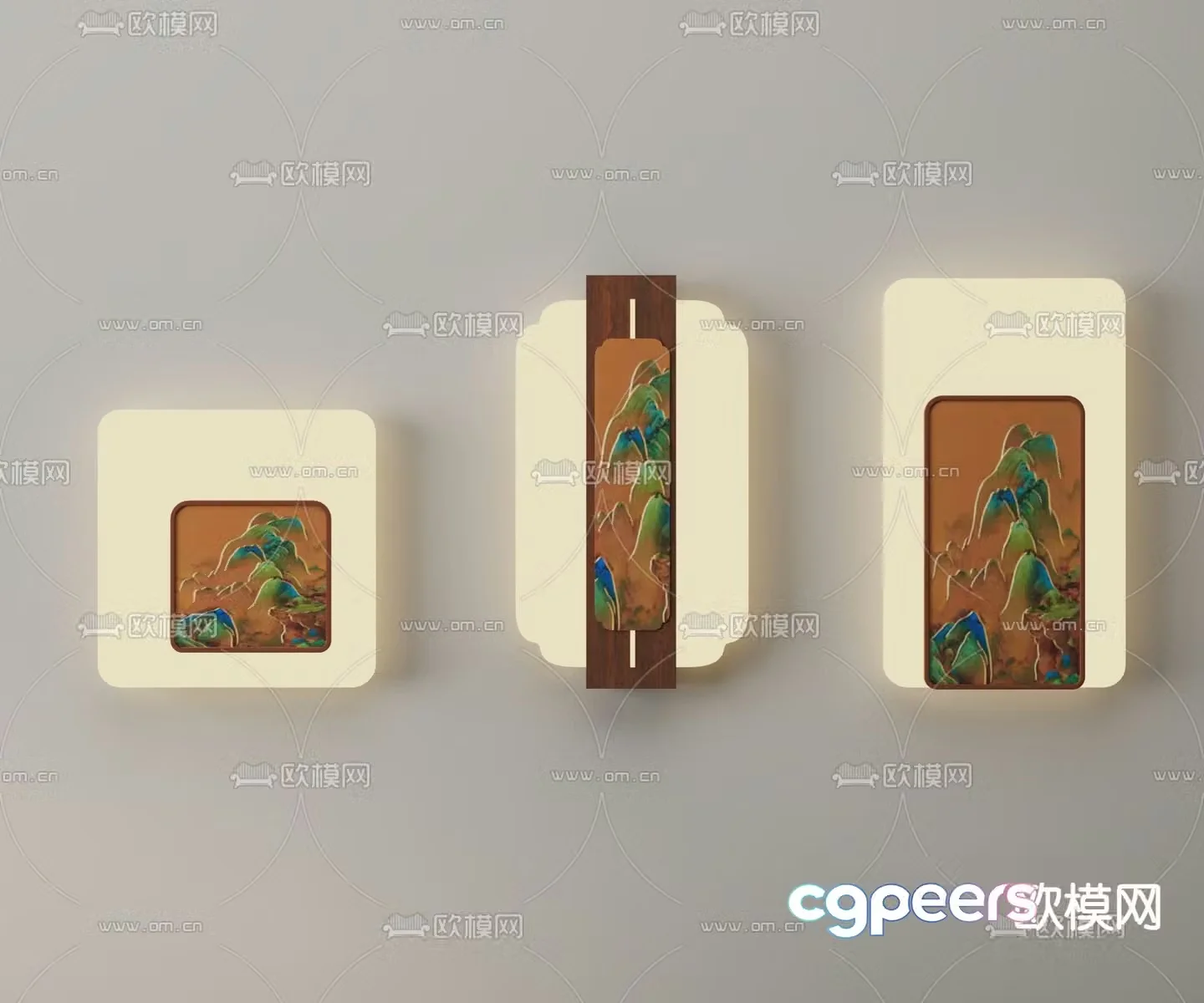 New Chinese style wall lamp Metal wall lamp Decorative wall lamp 3D model