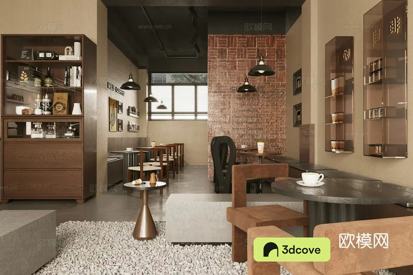 Middle style coffee shop 3d model