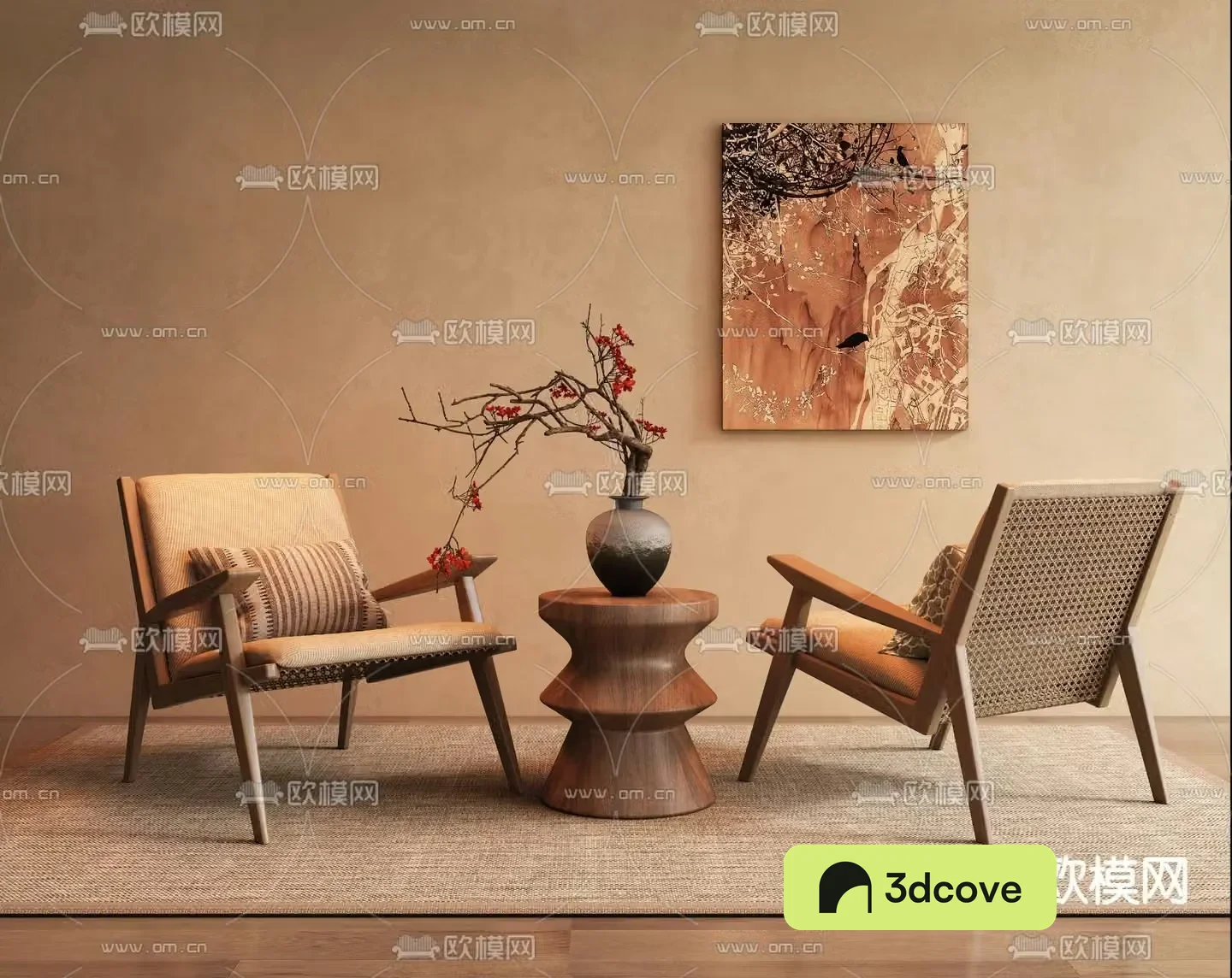 Wabi-sabi style leisure chair rattan leisure chair