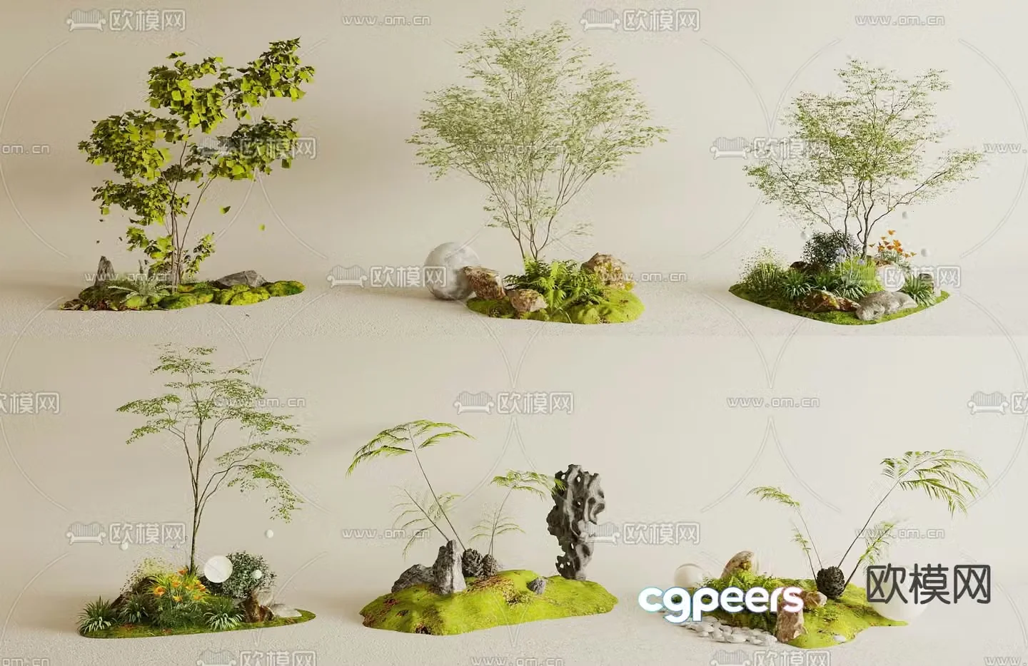 Landscape sketch plant landscaping 3D model