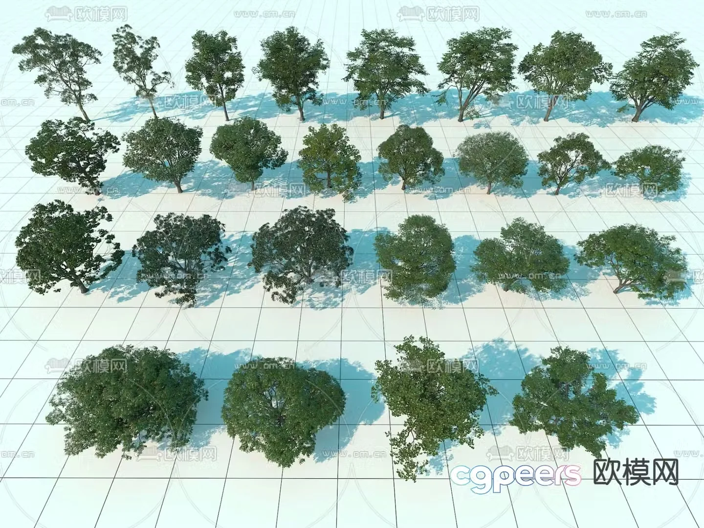 Landscape trees street trees trees arbor 3d model