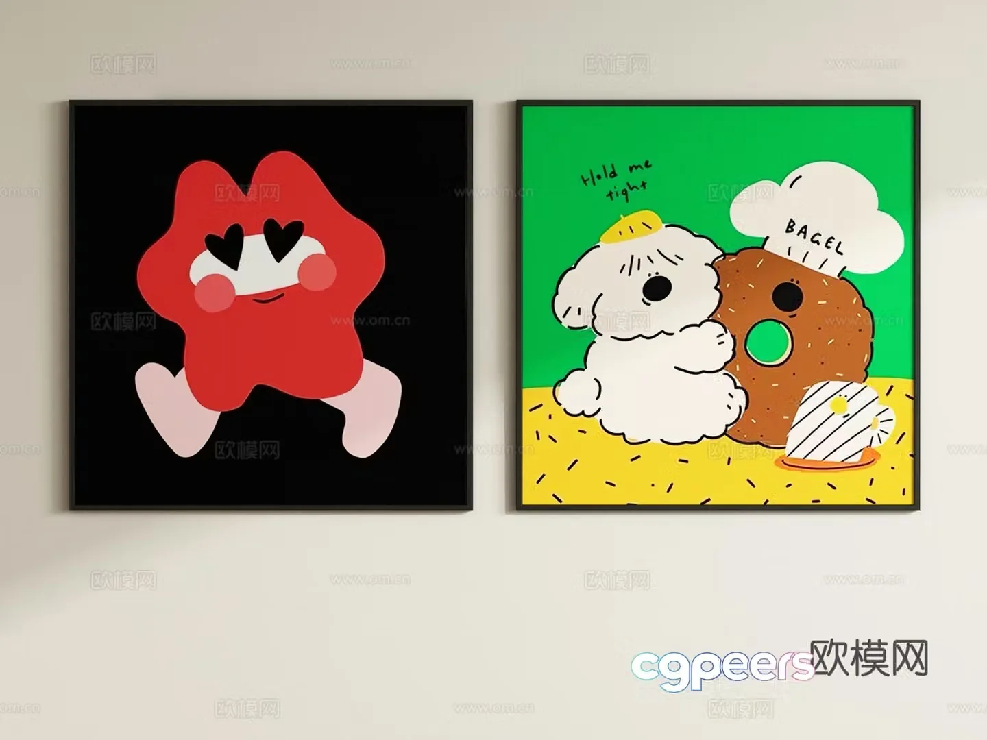 Modern children’s decorative paintings hanging paintings 3d model