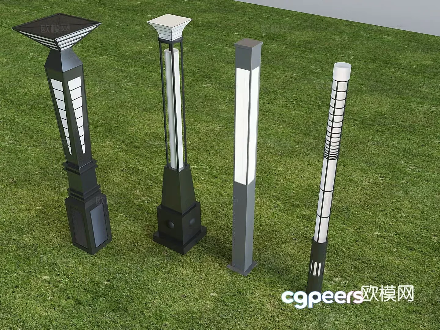 Modern outdoor light street light high pole landscape street light pole lamp post 3d model