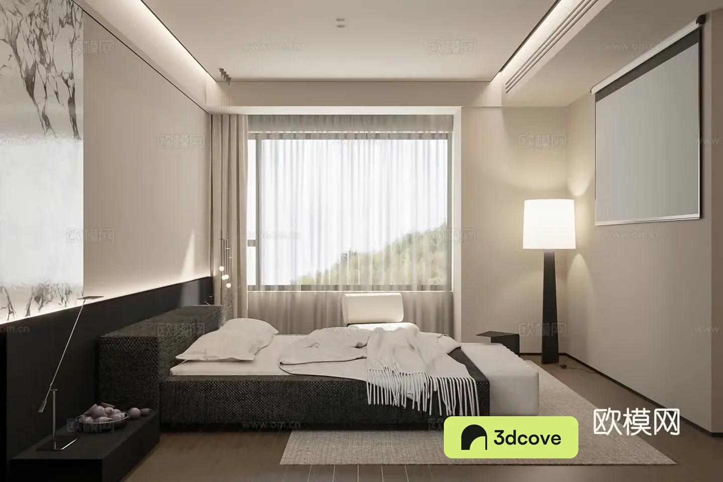 Modern minimalist home bedroom