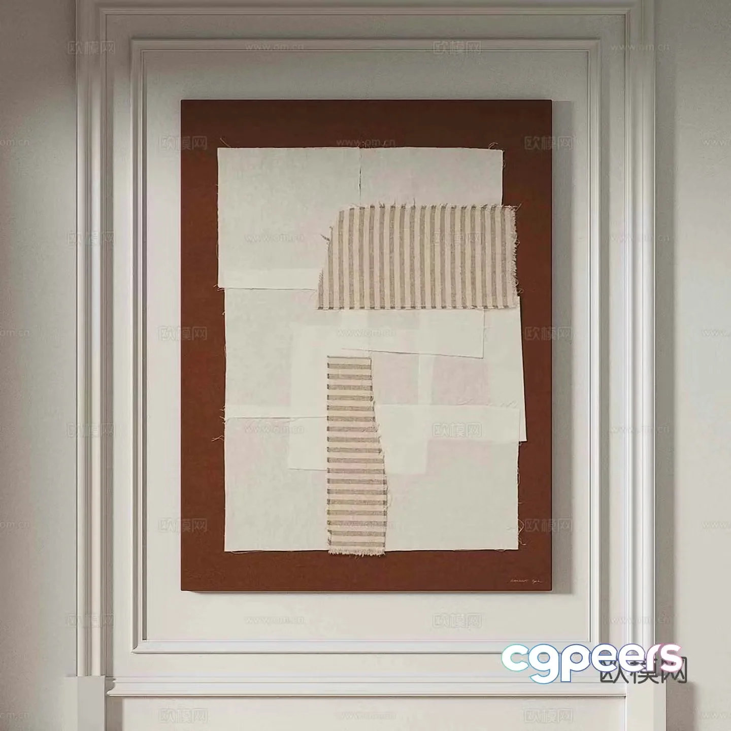 Wabi-sabi texture painting decorative painting 3d model