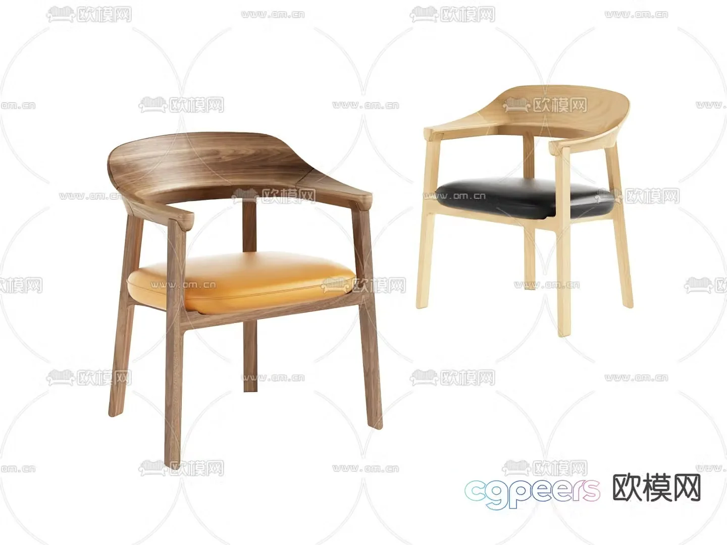 Wabi-sabi chair dining chair 3d model