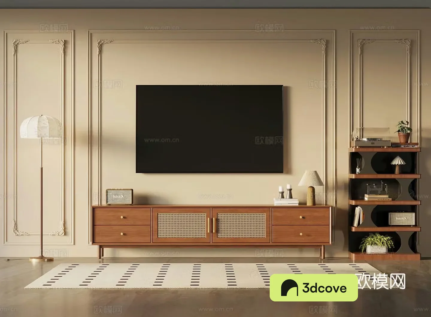 Middle-aged TV cabinet 3D model