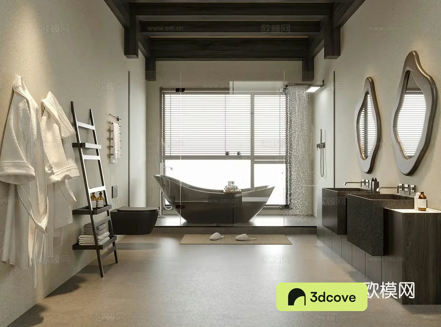 Modern villa bathroom hotel bathroom B&B bathroom