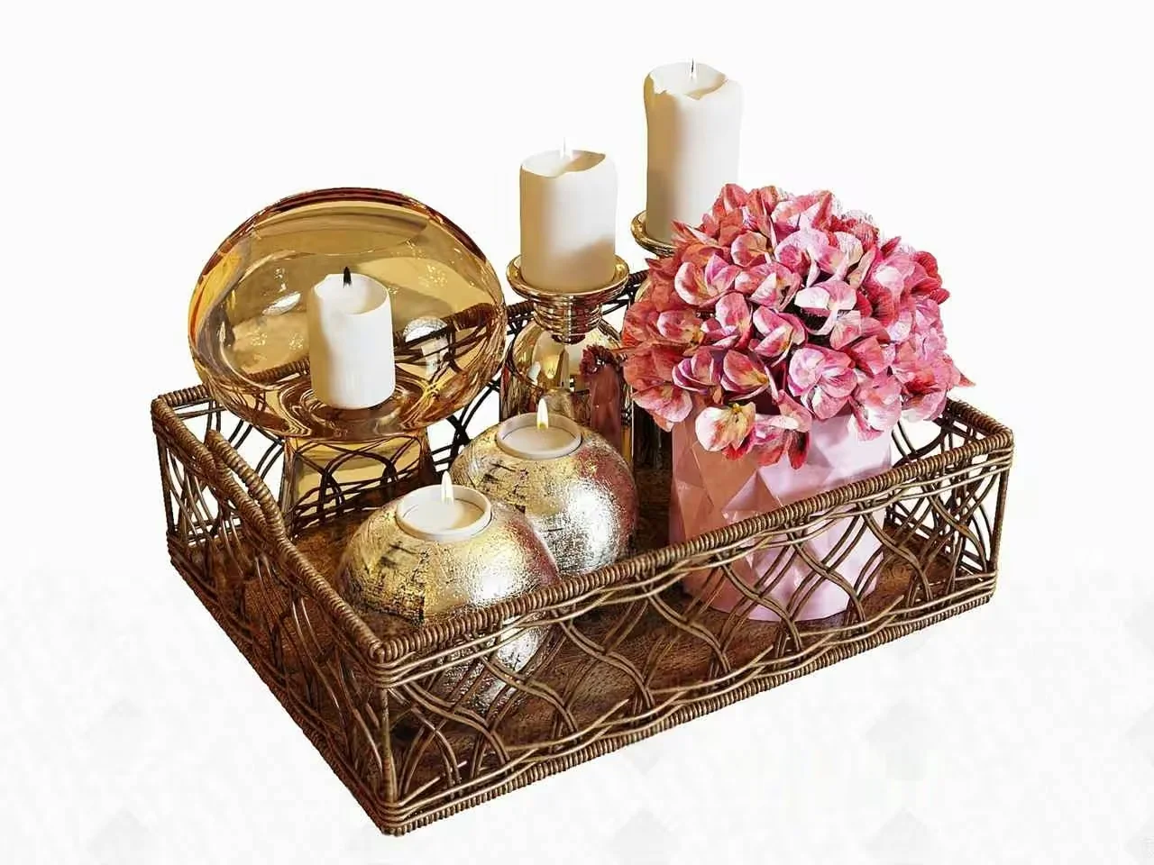 Gold Decorative Basket 3D Model – 1749 – CORONA Render