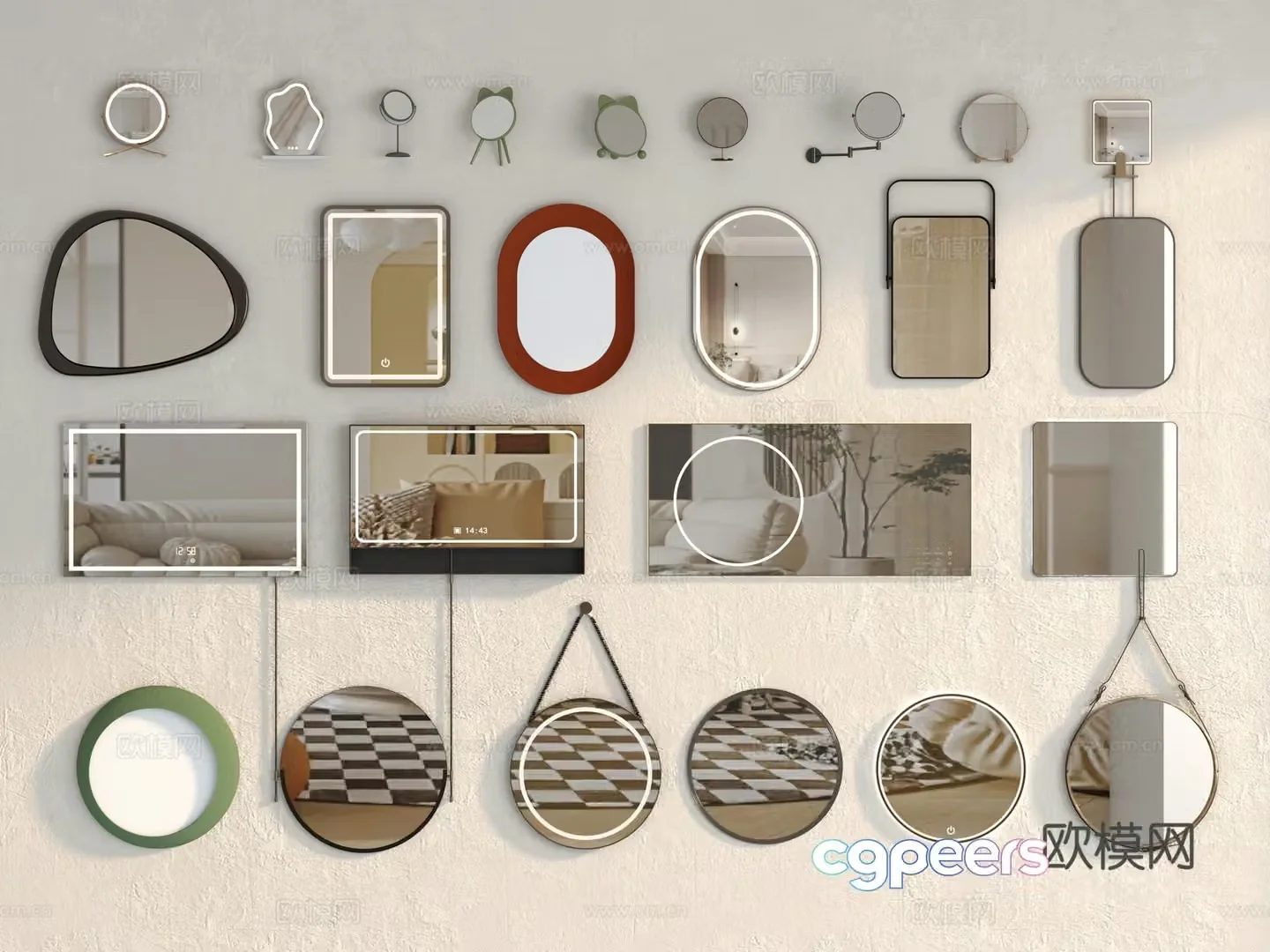 Mirror Decorative Mirror Special Mirror Round Mirror 3D Model