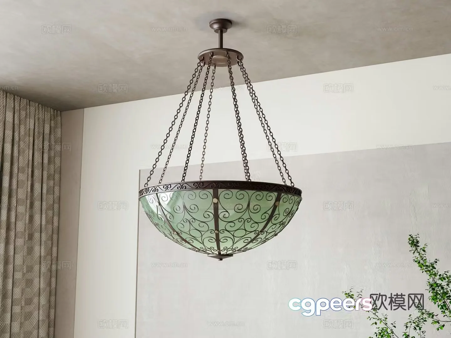American chain chandelier 3d model
