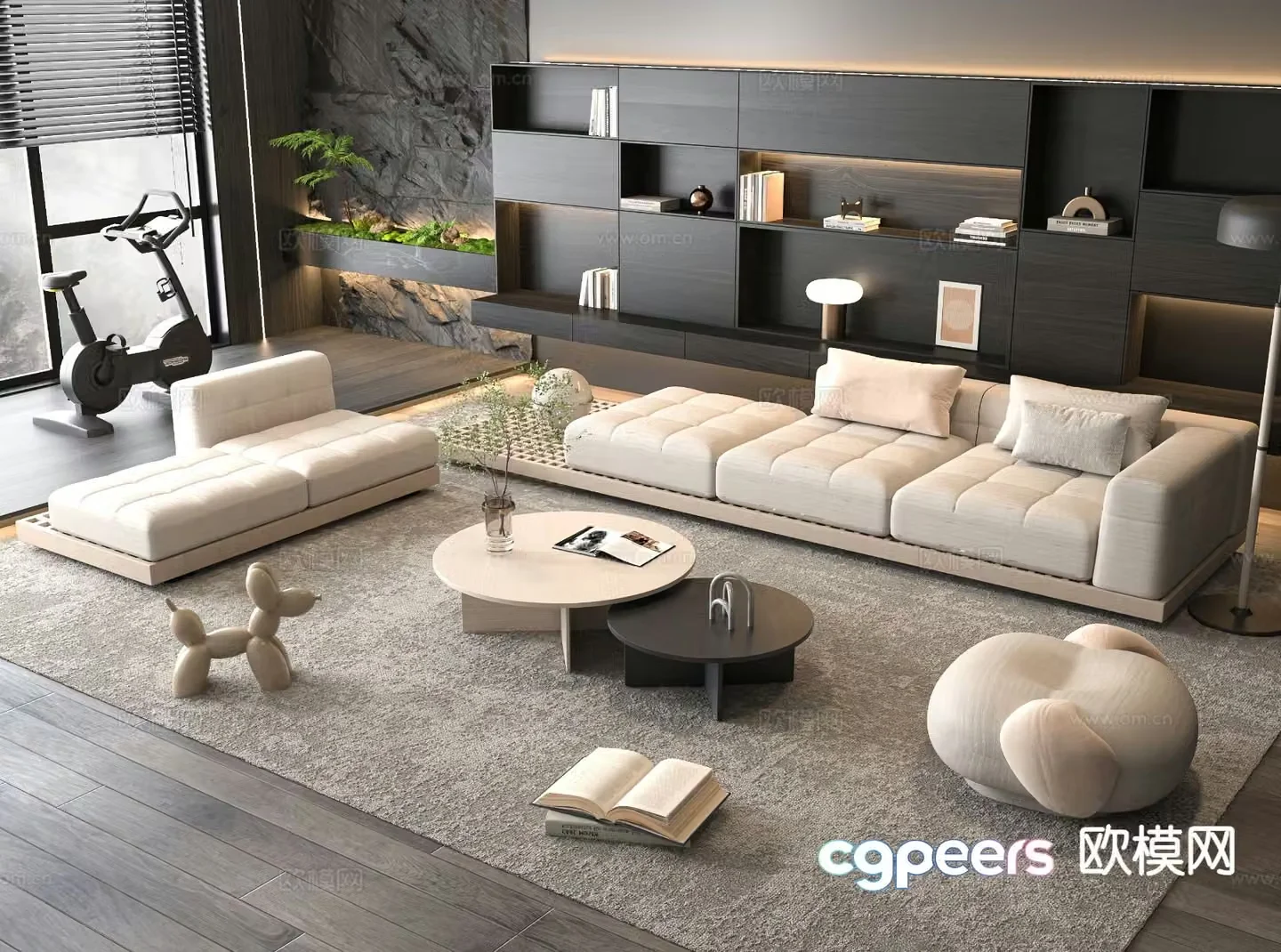 Modern sectional sofa 3d model