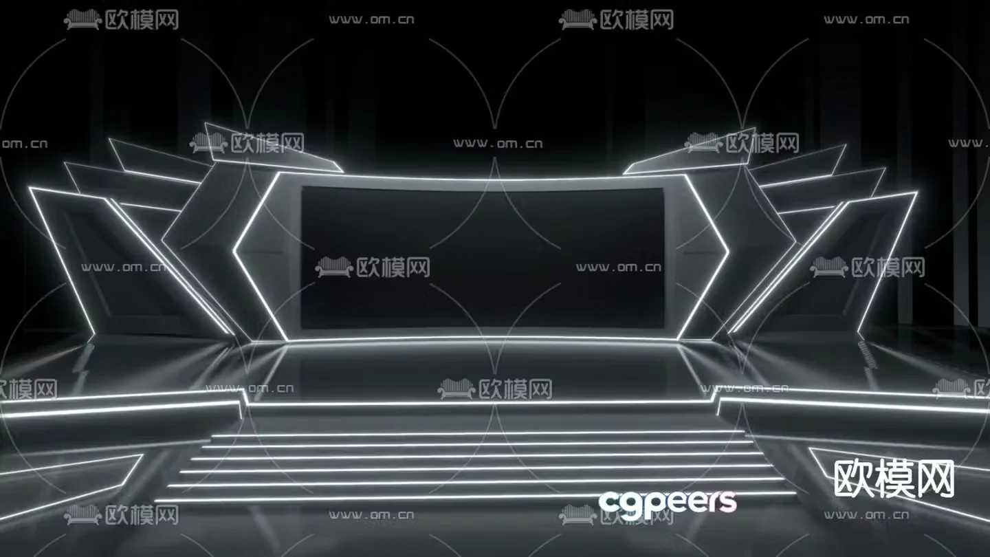 Live broadcast live broadcast room press conference stage 3d model