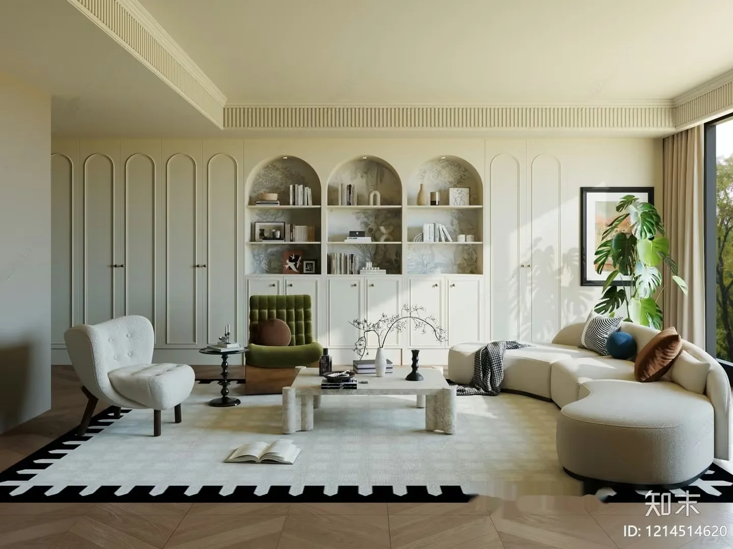 Modern Living Room 3D Model – 16845 – VRAY Render