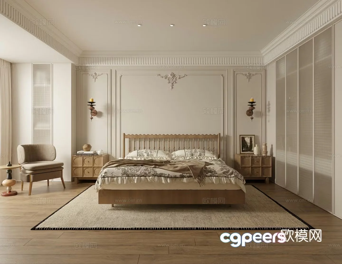 French bedroom master bedroom 3d model