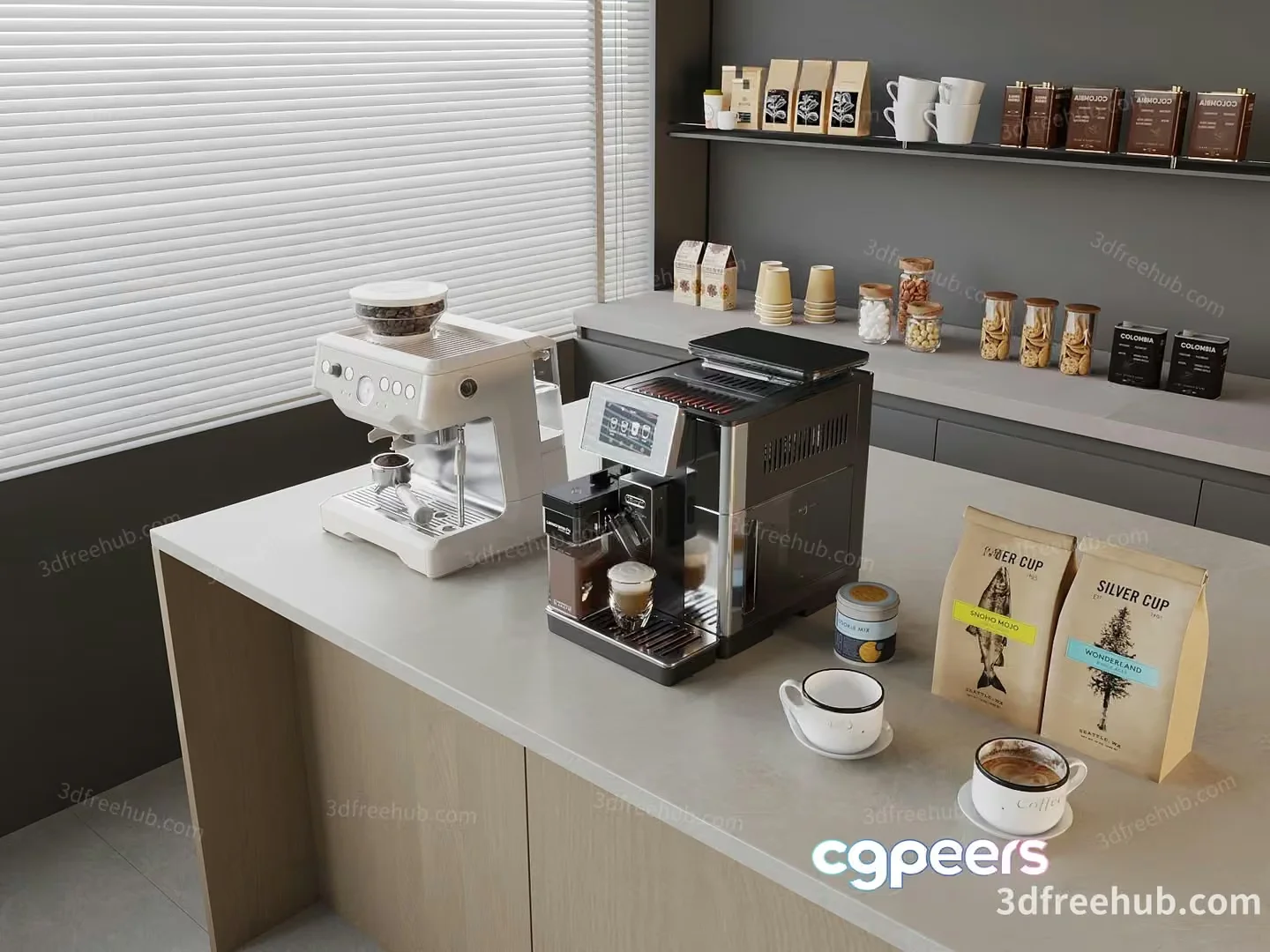 A Modern Coffee Station 3D Model – 21218 – VRAY Render