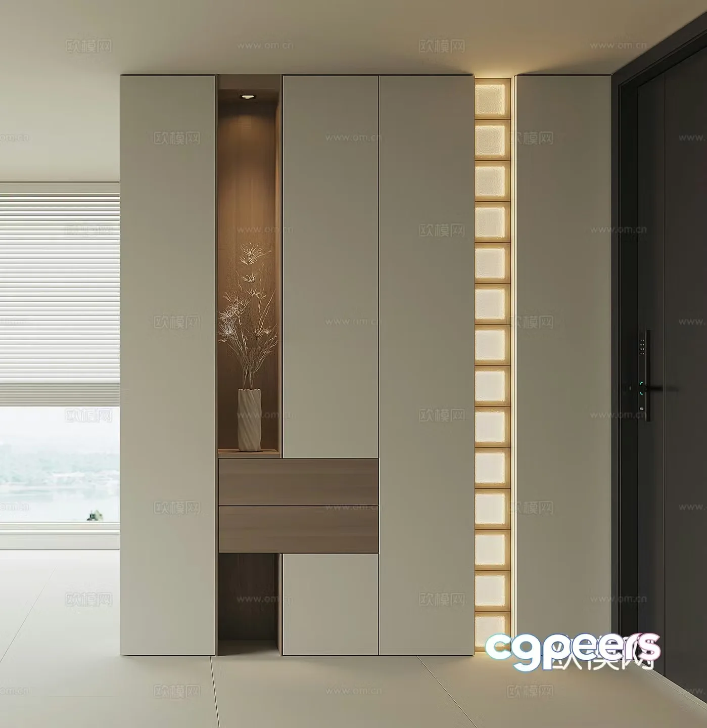 Modern entrance entrance door cabinet 3D model