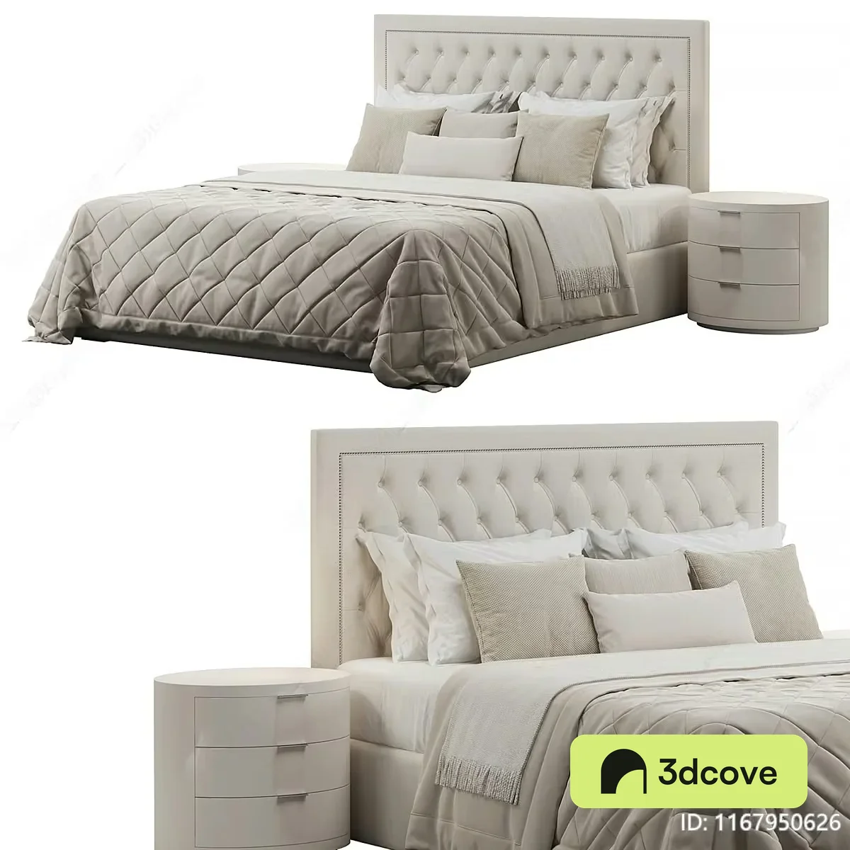 A Bed With A White Headboard