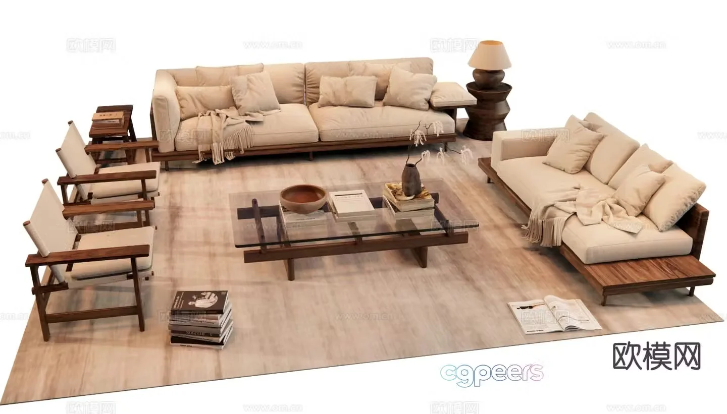 Wabi Sabi modular sofa 3d model