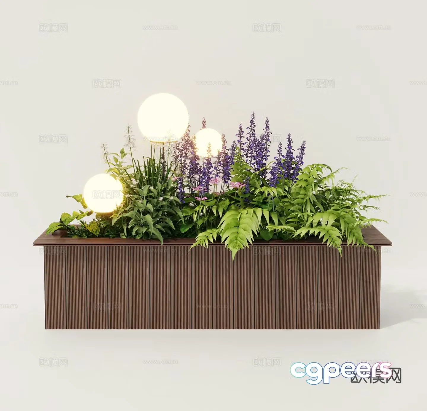 Landscape flower box outdoor plant 3d model