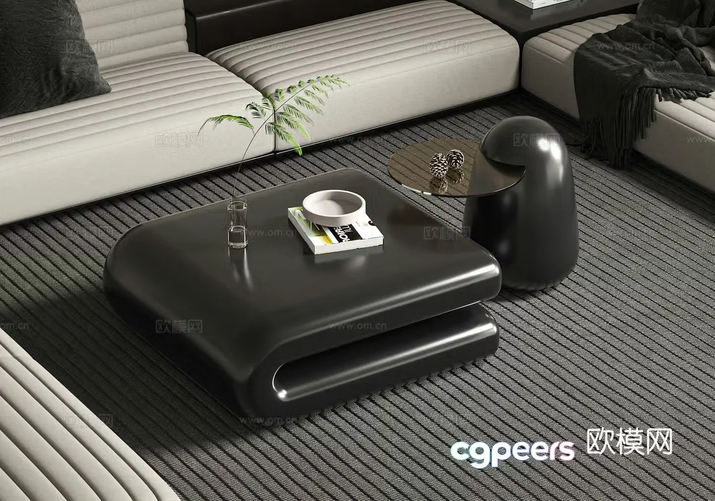Art book shape coffee table 3d model