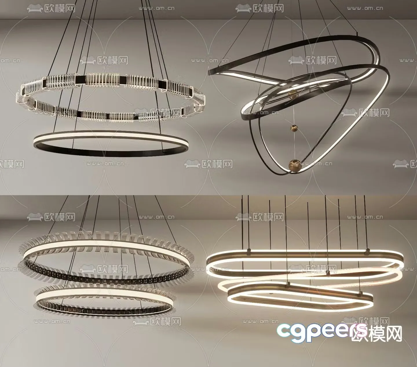 Ring Chandelier Hall Chandelier 3D Model