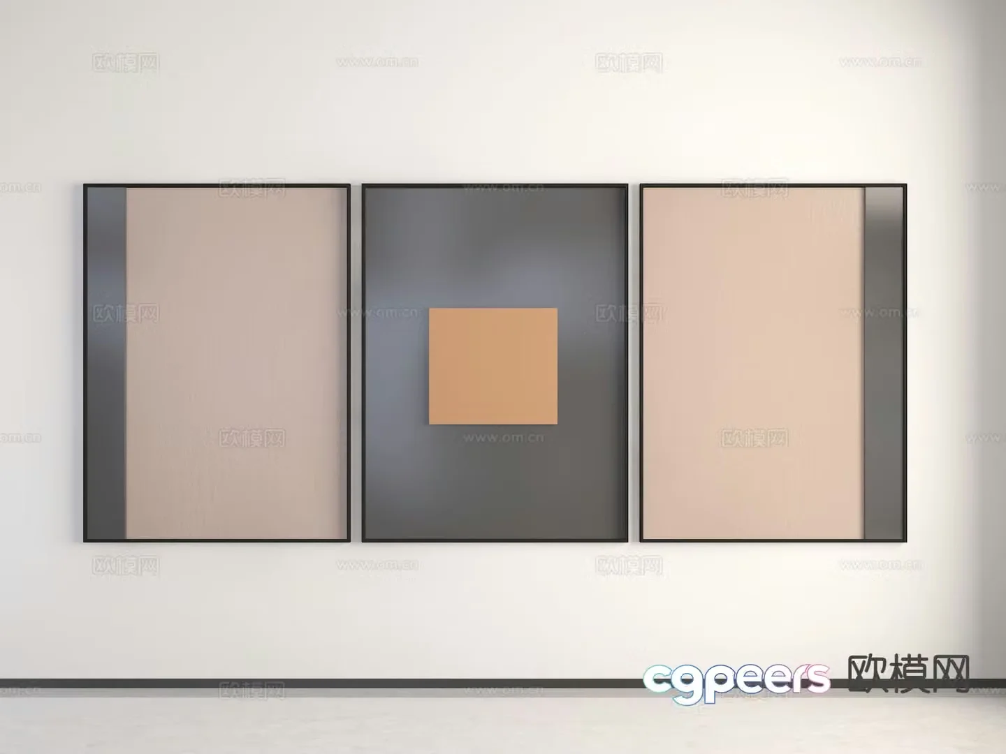 Art hanging painting abstract painting decorative painting 3d model