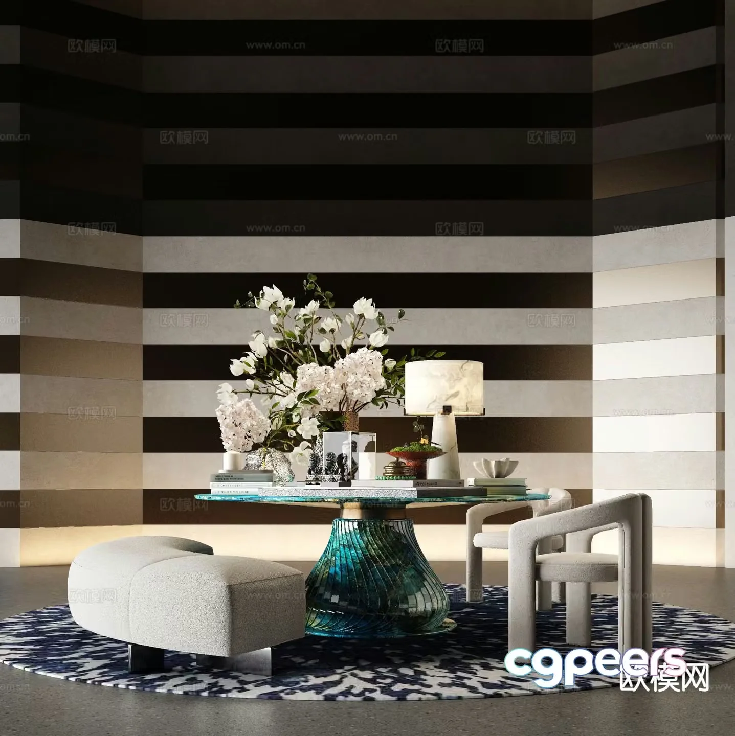 Light luxury end viewing platform hotel end viewing 3D model