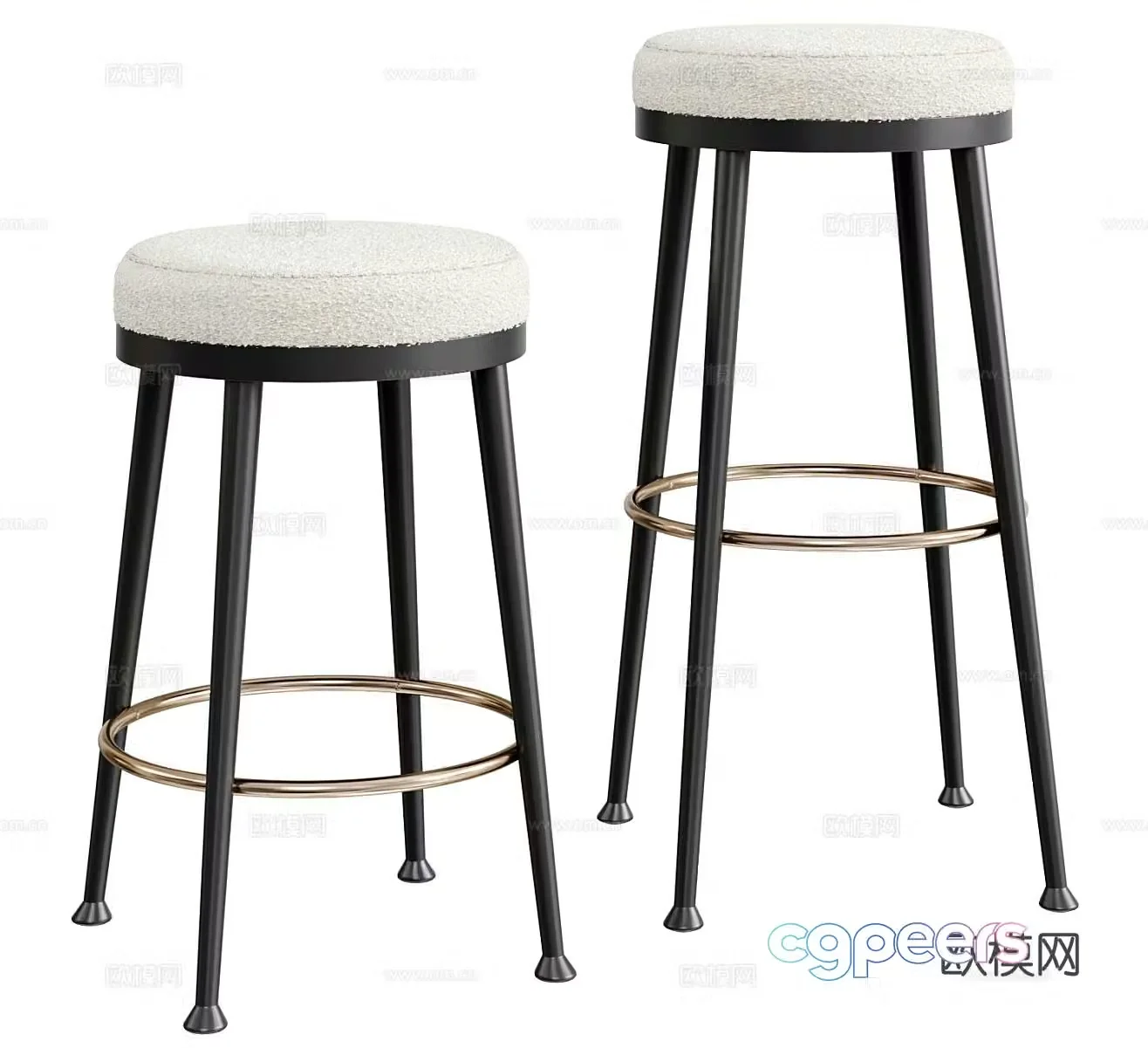 Fabric bar stool lamb ferment bar stool casual bar stool dining stool outdoor bar stool bar stool 3D model