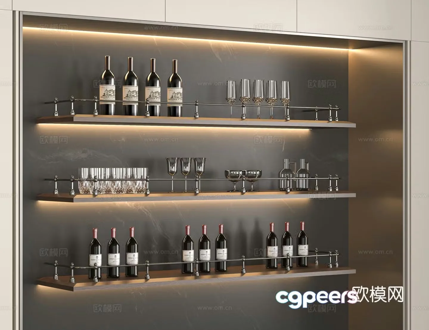 Modern wine rack 3d model