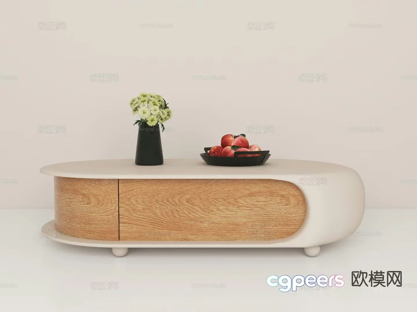 Cream style coffee table 3d model