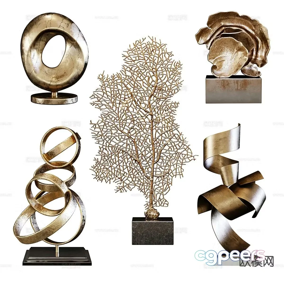 Metal sculpture abstract sculpture art ornament 3d model