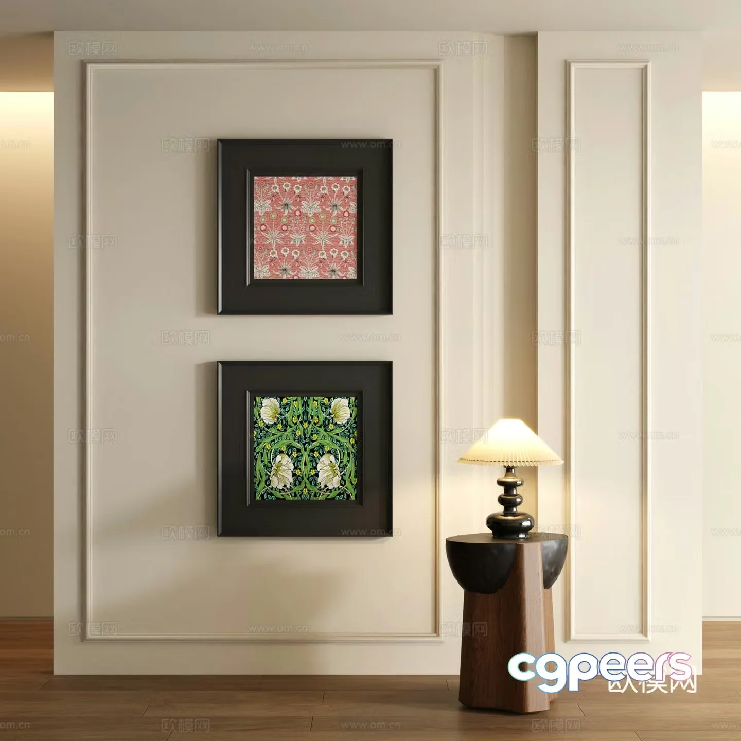 3D model of medieval style decorative painting